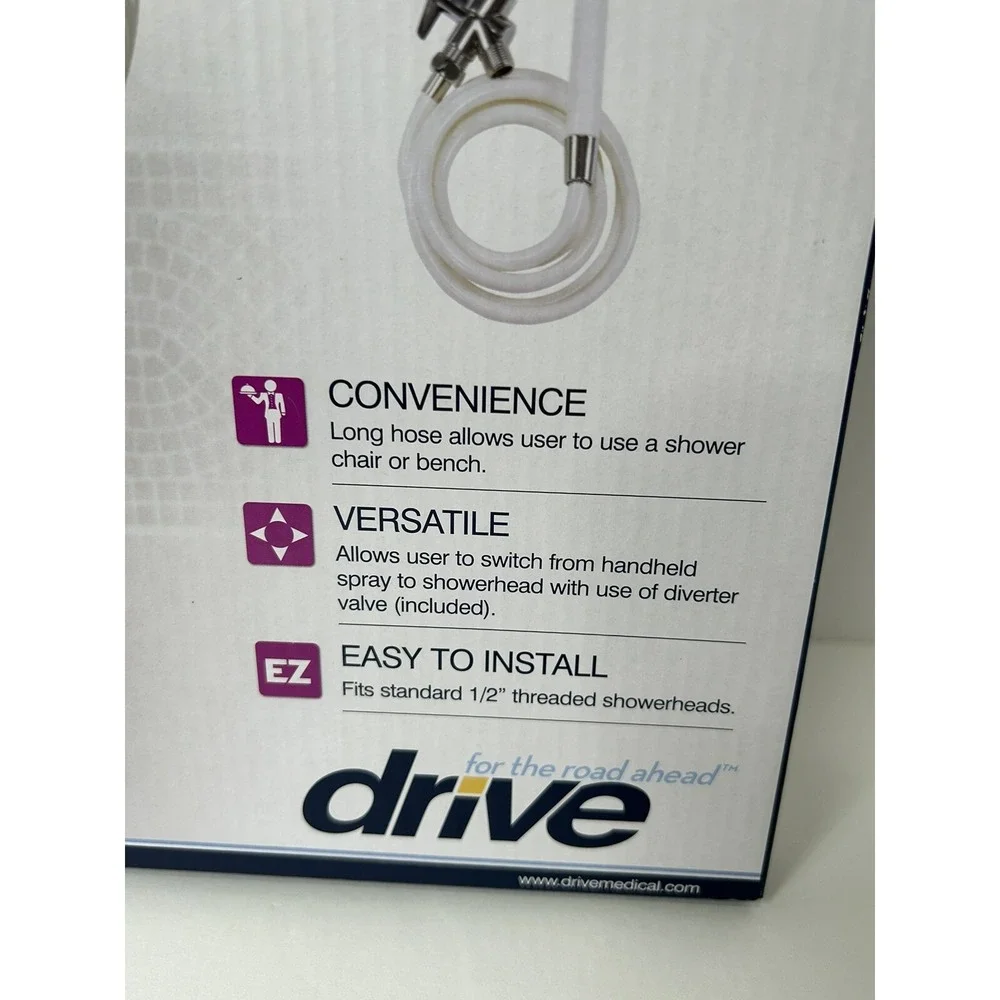 Drive Medical Deluxe Handheld Shower Spray White Shower Aid‎ Helper Easy